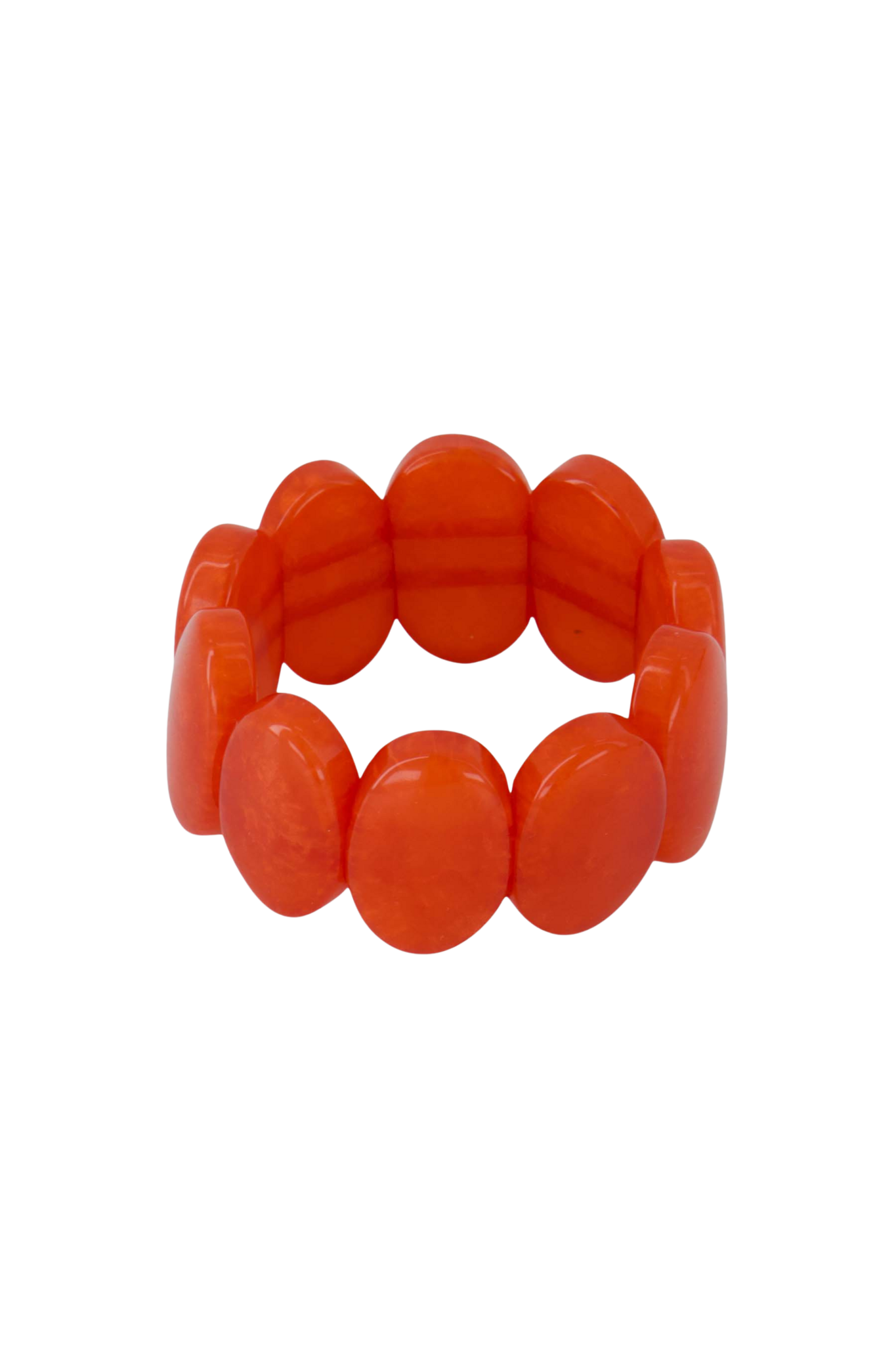 Zusss | Elastieken brede kralen armband koraal