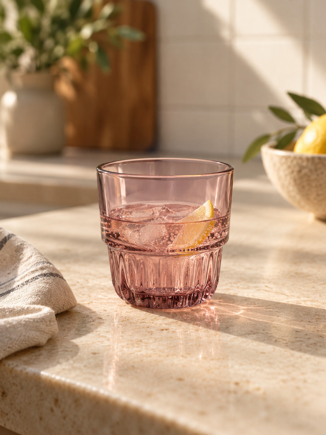 Bazar Bizar Waterglas Faced Tumbler roze