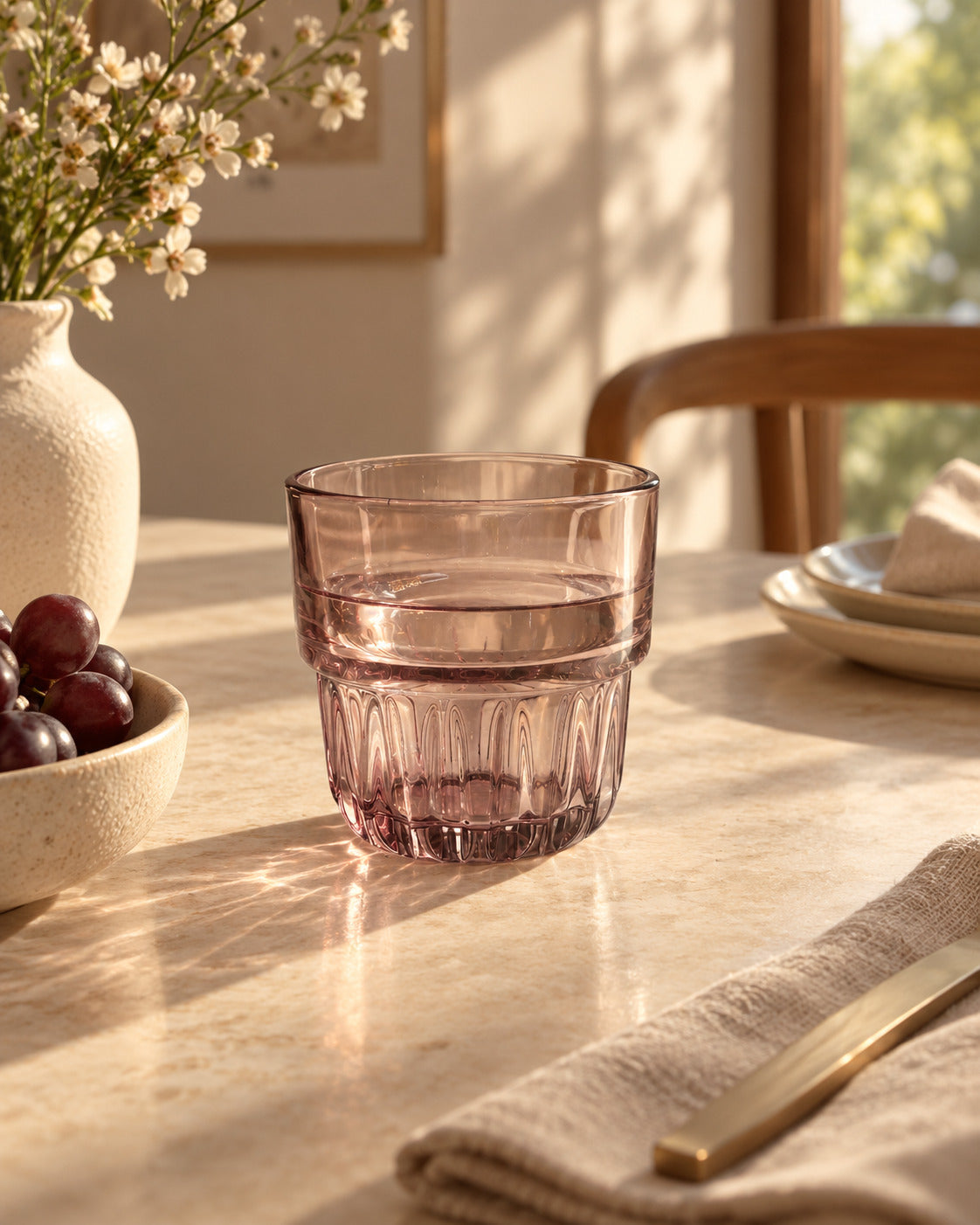 Bazar Bizar Waterglas Faced Tumbler roze