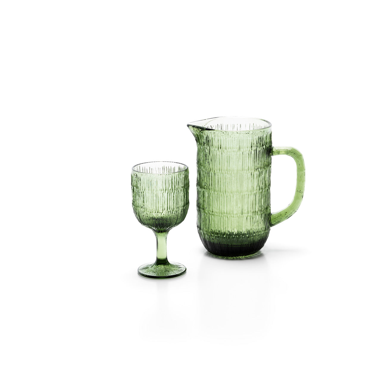 Bazar Bizar Wijnglas The Ripple Mosgroen glas