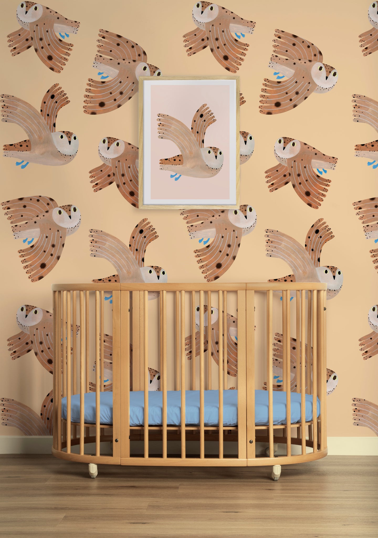 Meet me at the Wall Behang Owl creme | Aniek Bartels