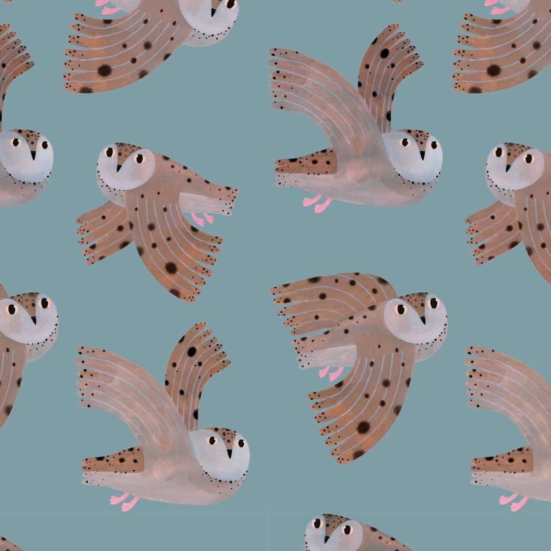 Meet me at the Wall Behang Owl sky  | Aniek Bartels