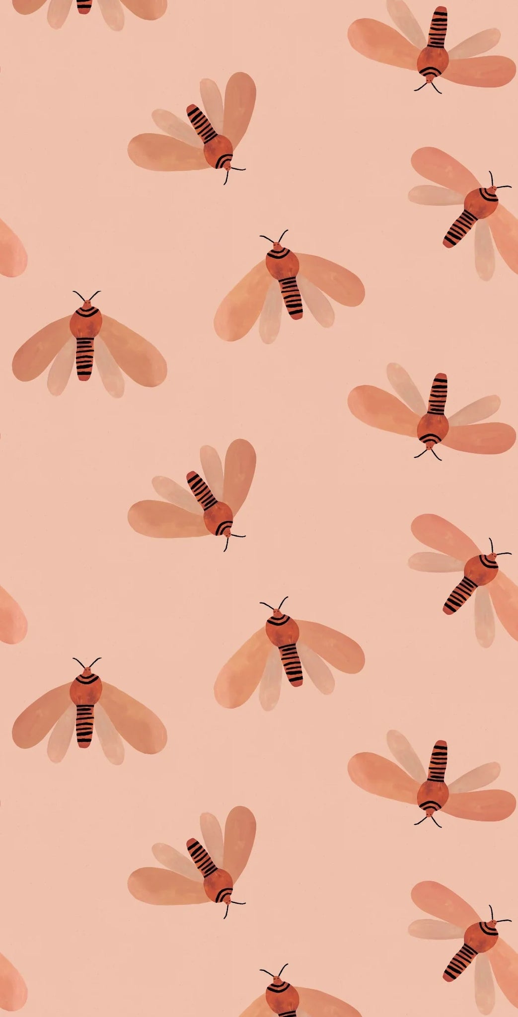 Meet Me at the Wall Behang Moth Natural | Aniek Bartels 320x50cm