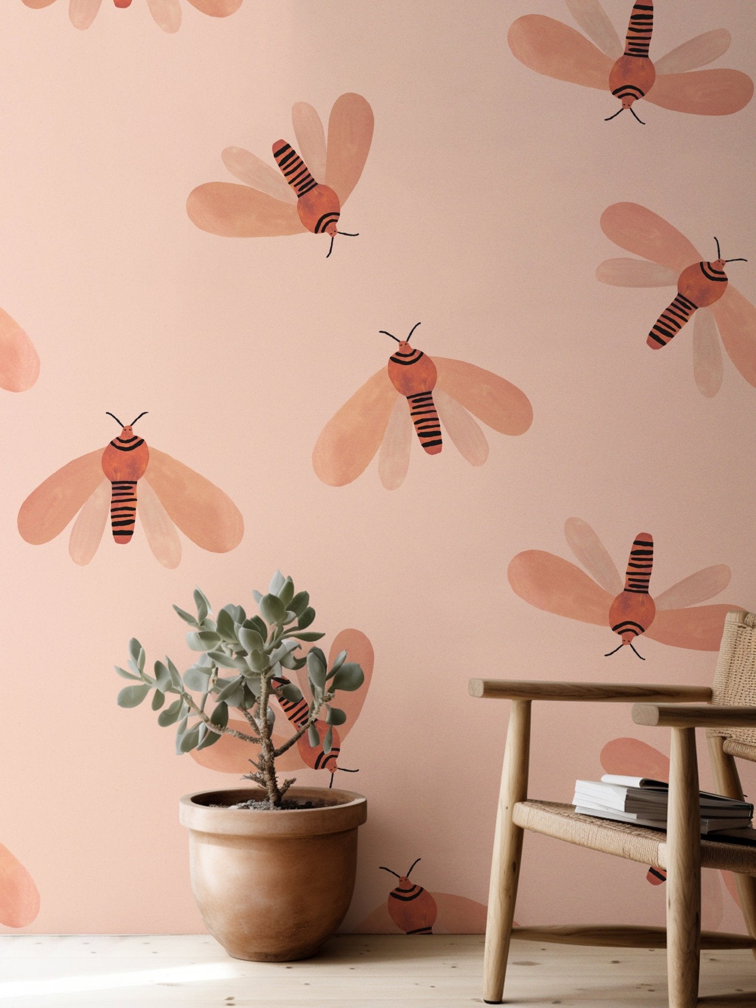 Meet Me at the Wall Behangstaal Moth natural | Aniek Bartels