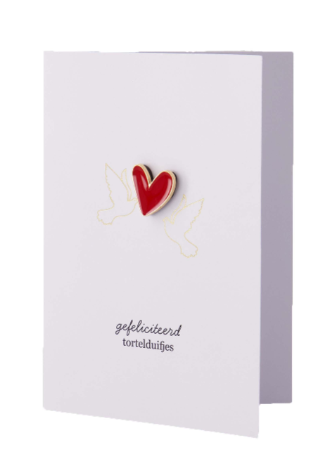 Zusss | Ansichtkaart magneet gefeliciteerd tortelduifjes