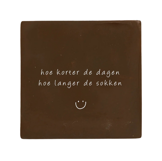 Label2X | Tegeltje Hoe korter de dagen hoe langer de sokken