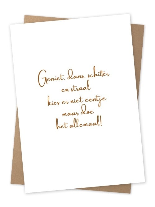 Jots |  Wenskaart geniet dans schitter