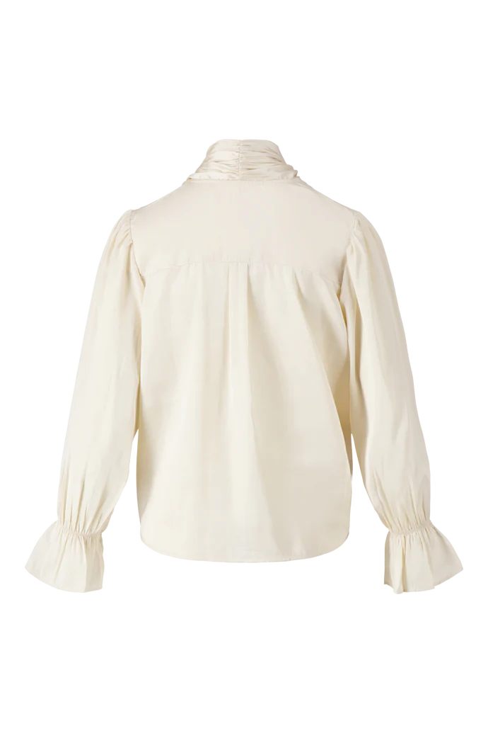 Zusss | Satijnen top met strik beige