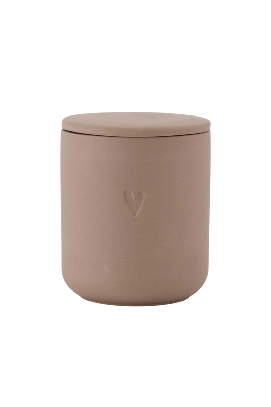 Zusss | Geurkaars keramiek hartje bruin