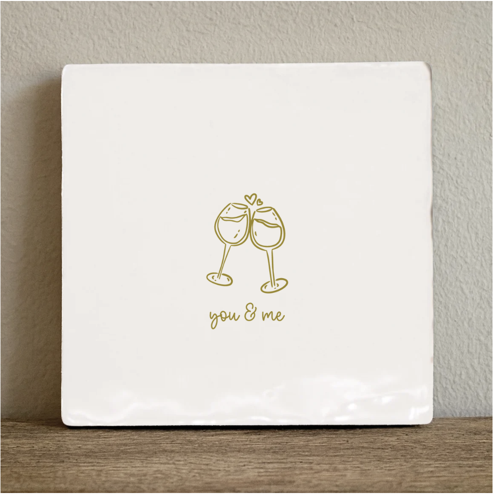 Tegeltje you and me glazen