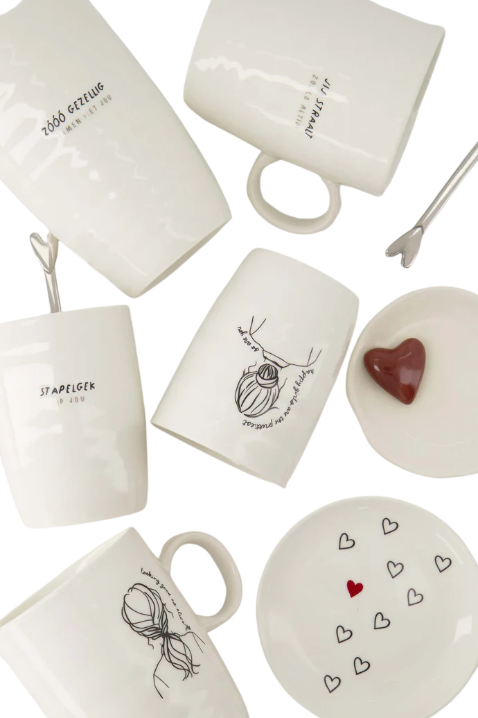 Zusss | Schaaltje hartje 3D wit/port