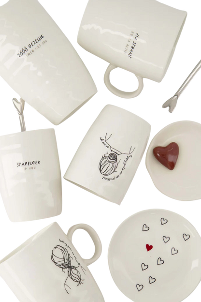 Zusss | Schaaltje hartje 3D wit/port