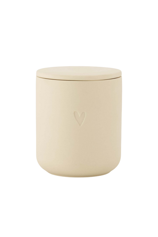 Zusss | Geurkaars keramiek hartje zand