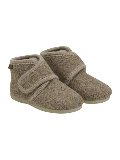 Enfant | Sloffen wol velcro walnut melange