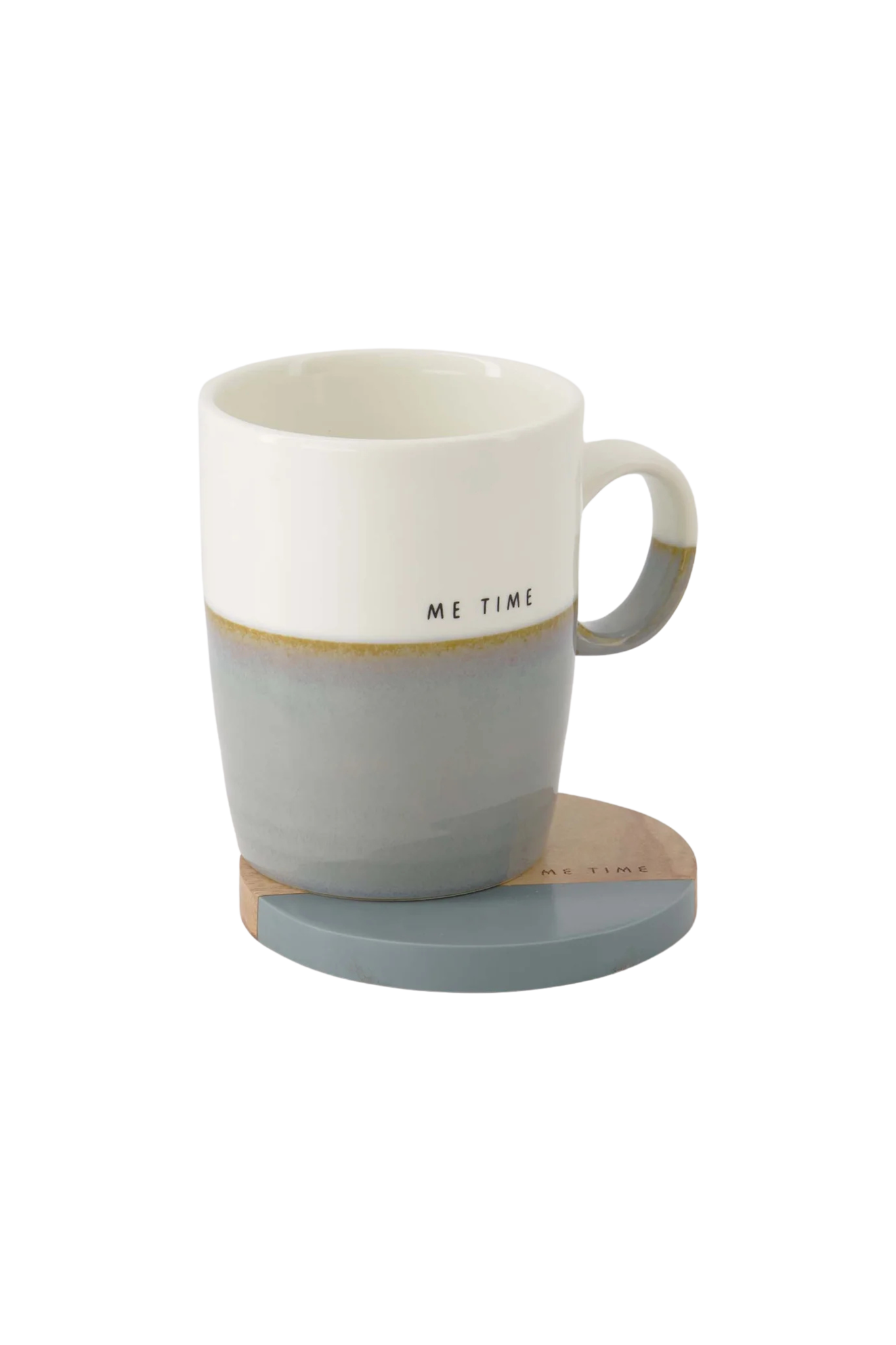 Zusss | Onderzetters me time grijsblauw set van 2