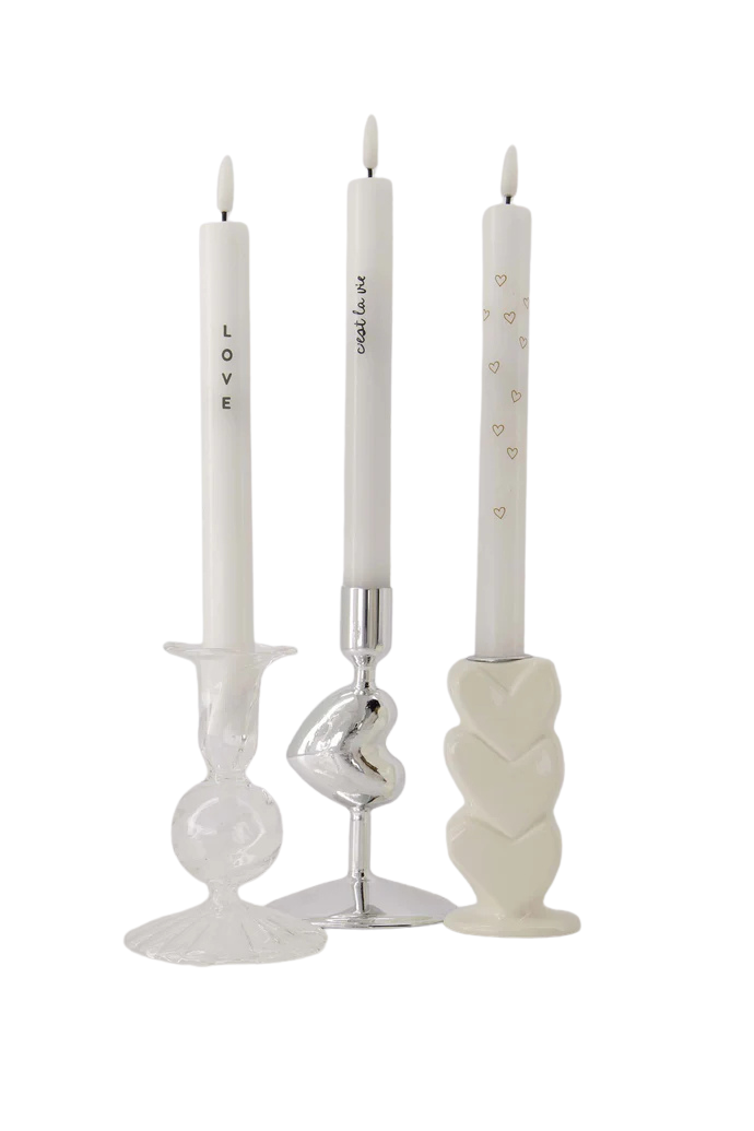 Zusss | Kandelaar glas hartje zilver
