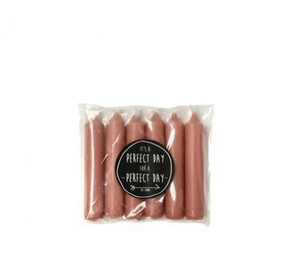 Rustiklys | Kurze Tafelkerzen Brique (6 Stück)