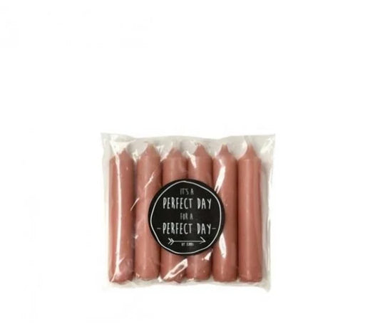 Rustiklys | Kurze Tafelkerzen Brique (6 Stück)