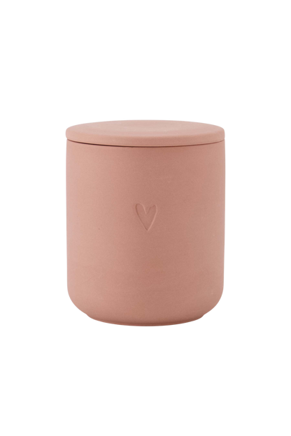 Zusss | Geurkaars keramiek hartje donkerroze