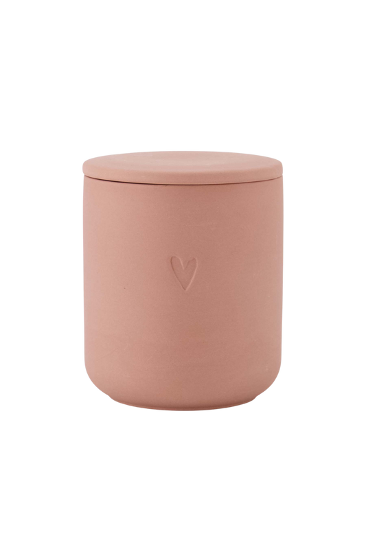 Zusss | Geurkaars keramiek hartje donkerroze
