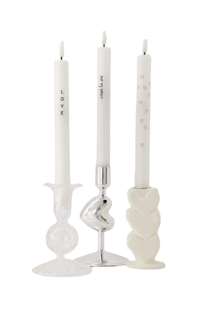 Zusss | Set van 2 ledkaarsen love wit/groen/rood