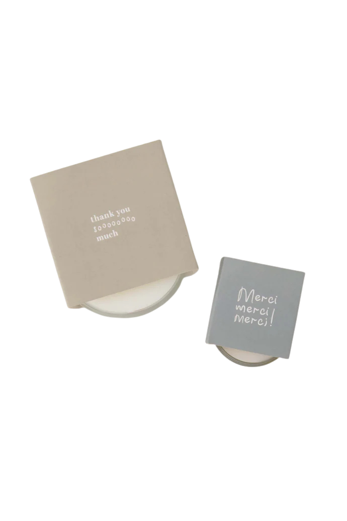 Zusss | Geurkaars in wikkel thank you wit/grijsgroen