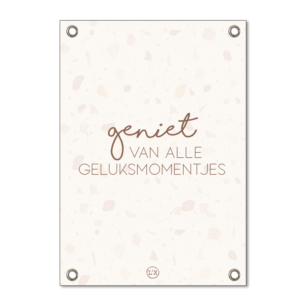 Tuinposter geluksmomentjes terrazzo