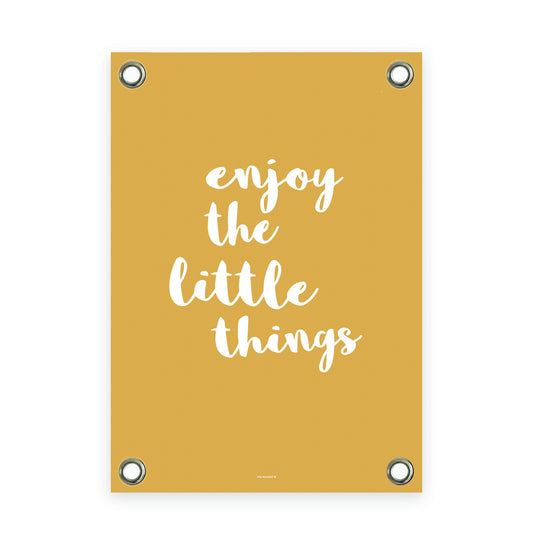VM | Tuinposter geel wit enjoy the little things