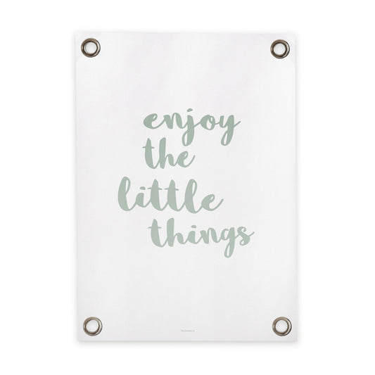 VM | Tuinposter wit groen enjoy the little things