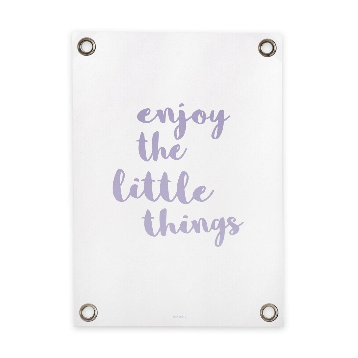 VM | Tuinposter wit paars enjoy the little things