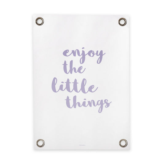 VM | Tuinposter wit paars enjoy the little things