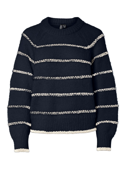 Pieces | Trui Nelia donker blauw met streep