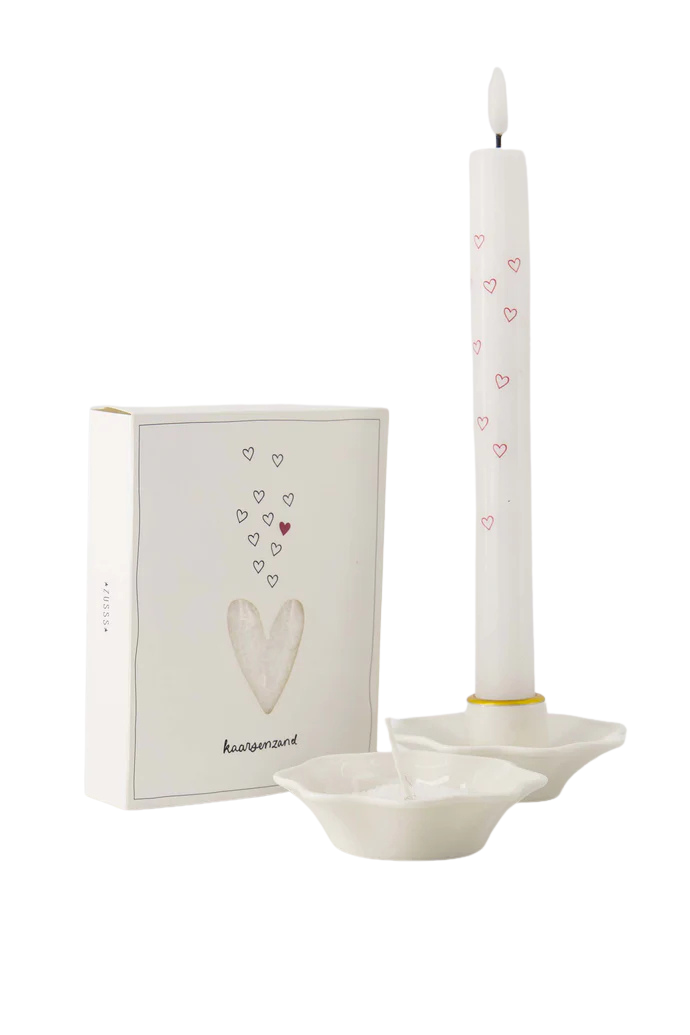 Zusss | Weißer Kerzenständer aus Keramikmuschel