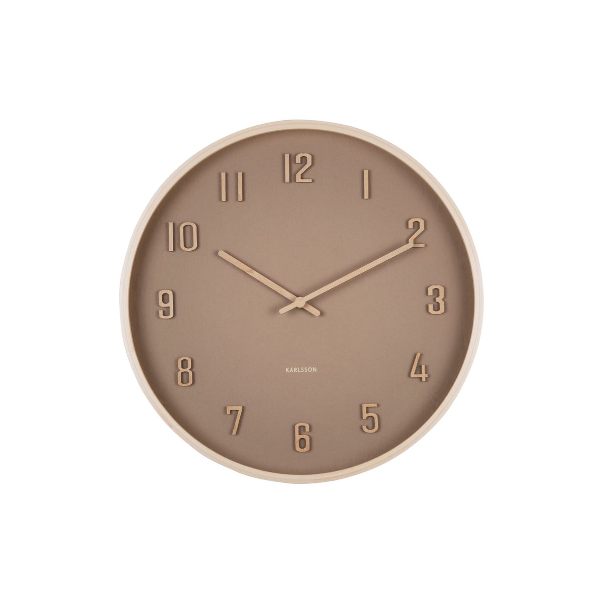 Karlsson Wandklok Nervadura Beige bruin