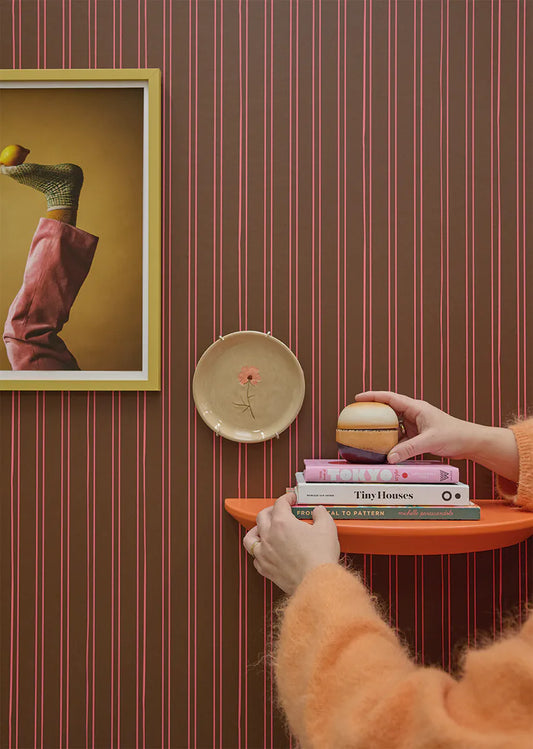 Bibelotte | Behang Gestreept cacao