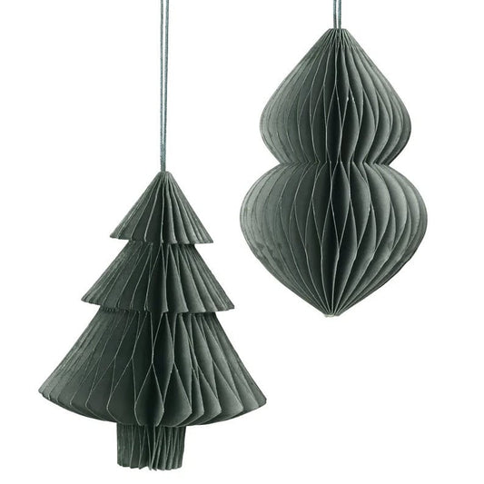 Broste Copenhagen | Kersthangers groen 13cm set van 2