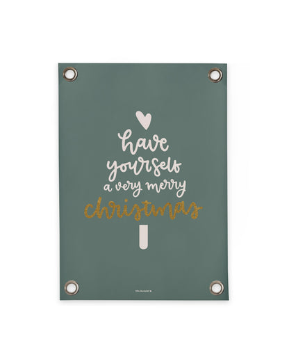 VM | Tuinposter Have yourself a very merry Christmas groen