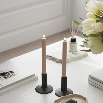 Deluxe Homeart | LED dinerkaars taupe/roze 24cm | 2stuks