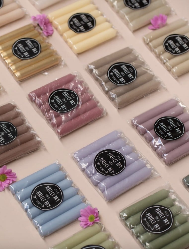 Rustiklys | Korte dinerkaarsjes Blossom (6st)