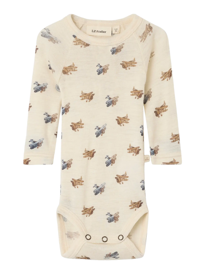 Lil Atelier | Wollen romper Nalu vliegtuigjes