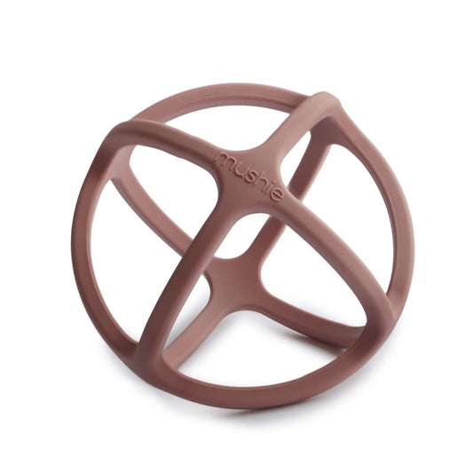 Mushie | Bijtspeeltje bal oud roze