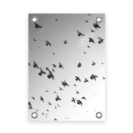 VM | Tuinposter vogels zwart wit new