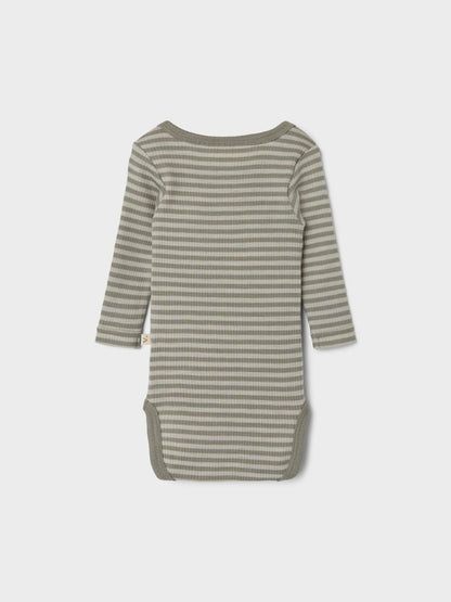 Lil Atelier | Wollen romper Fable Fio groen/grijs