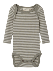 Lil Atelier | Wollen romper Fable Fio groen/grijs