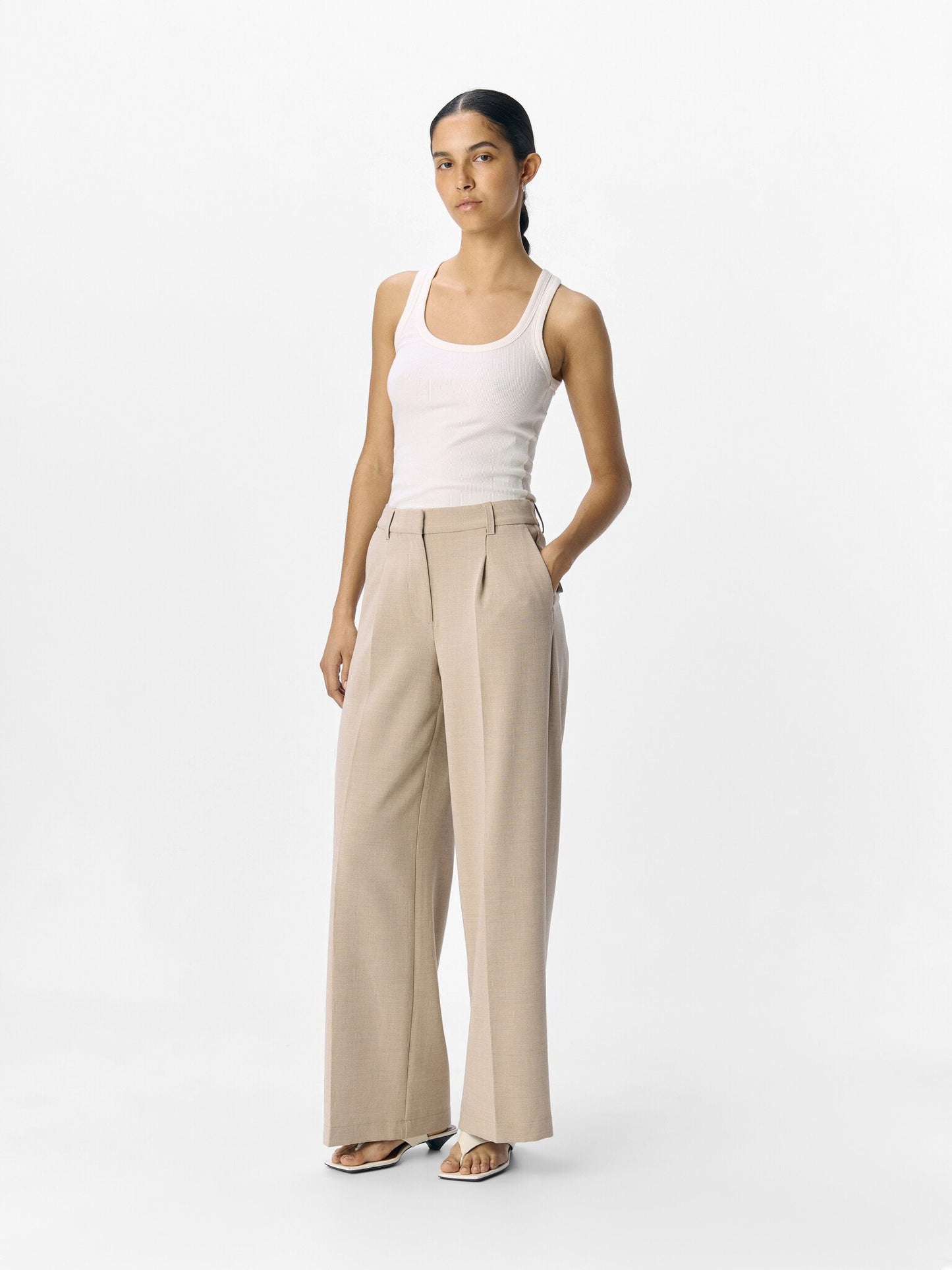 Object | Broek Ivy wide tanning melange