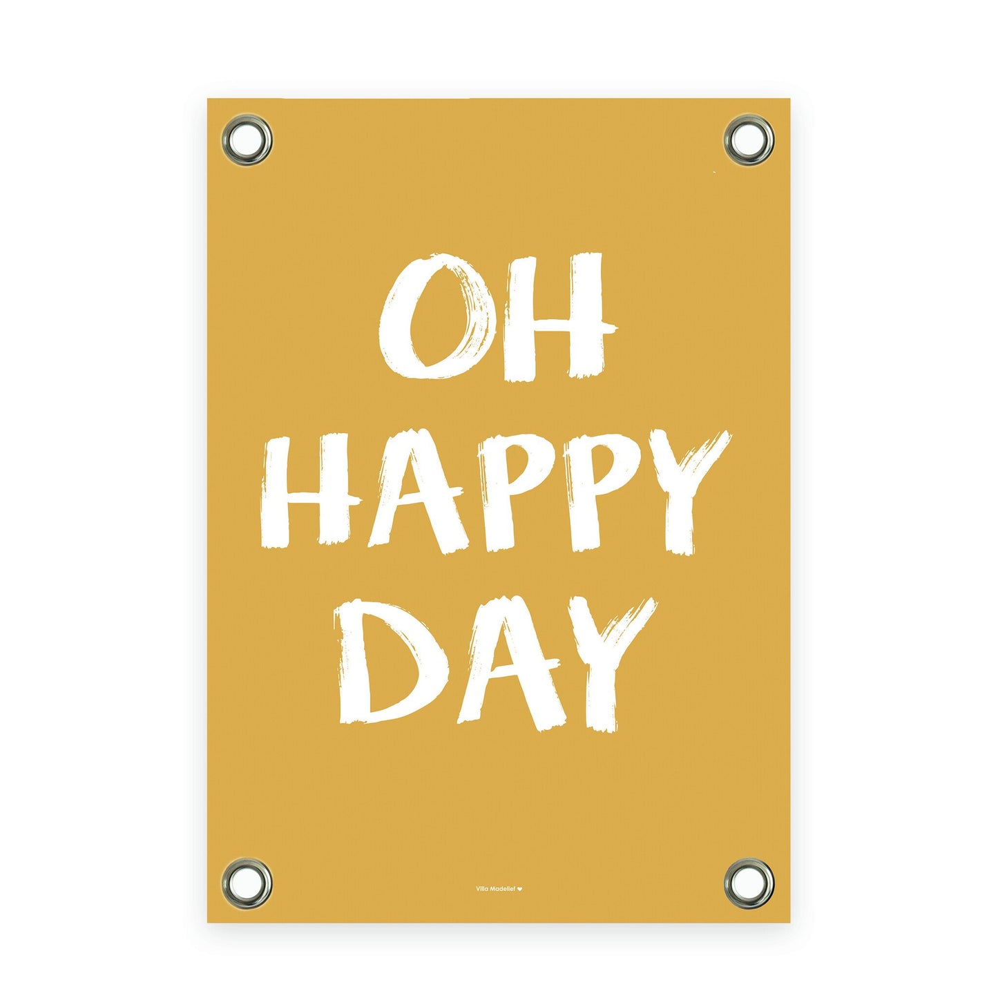 VM | Tuinposter happy day geel wit