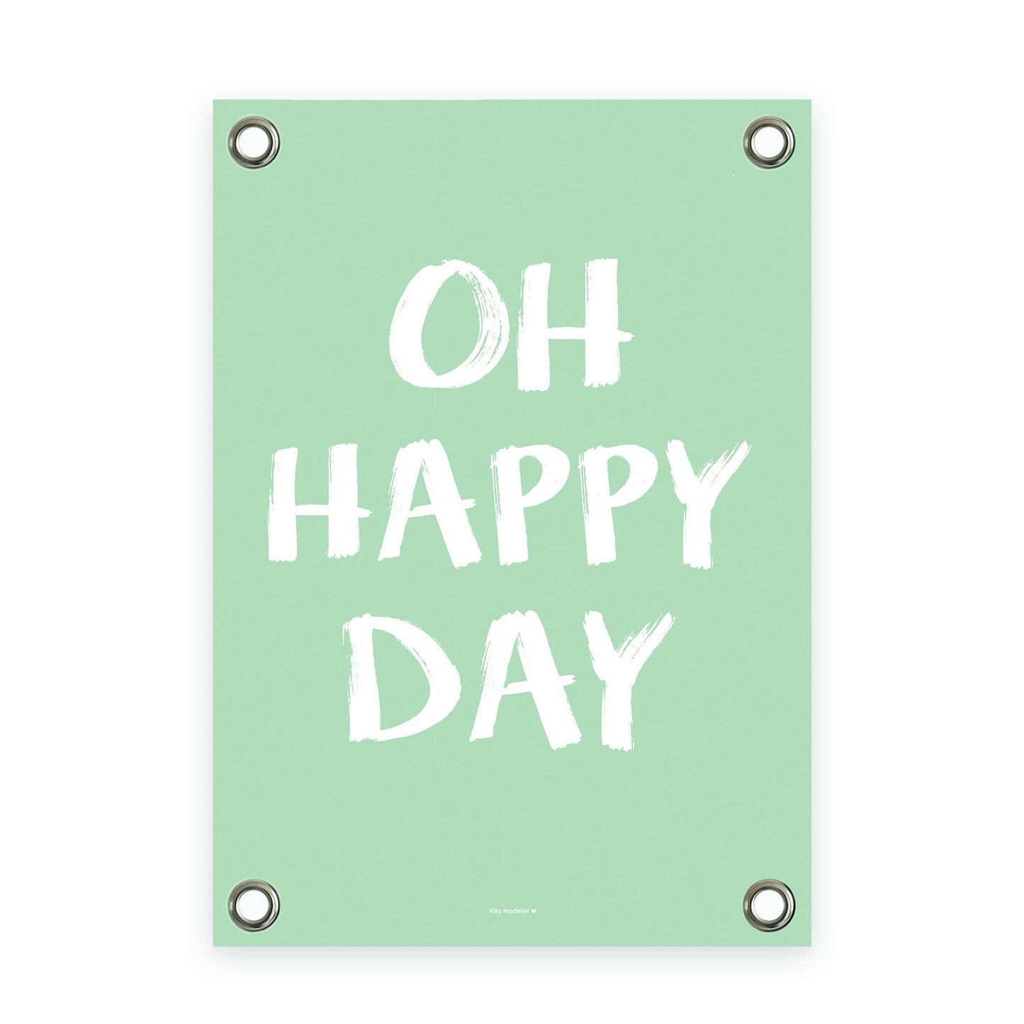 VM | Tuinposter happy day groen wit