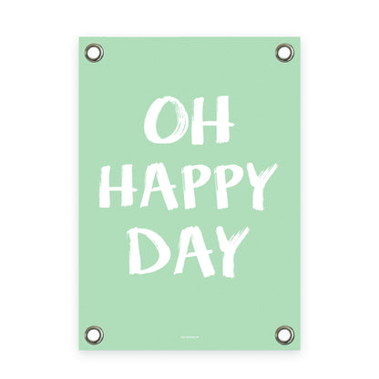 VM | Tuinposter happy day groen wit