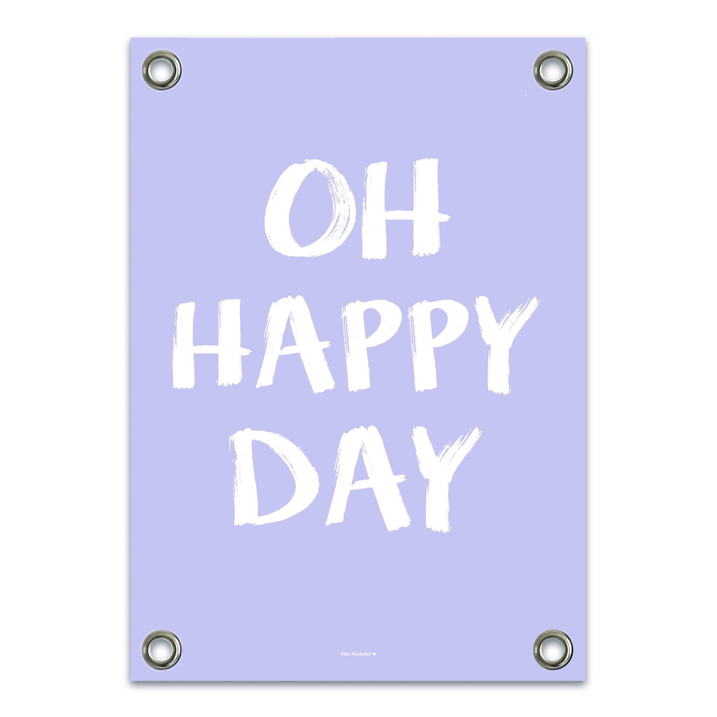 VM | Gartenposter „Happy Day“ in Lila und Weiß