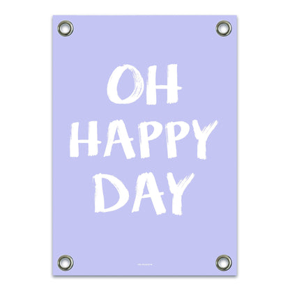 VM | Gartenposter „Happy Day“ in Lila und Weiß